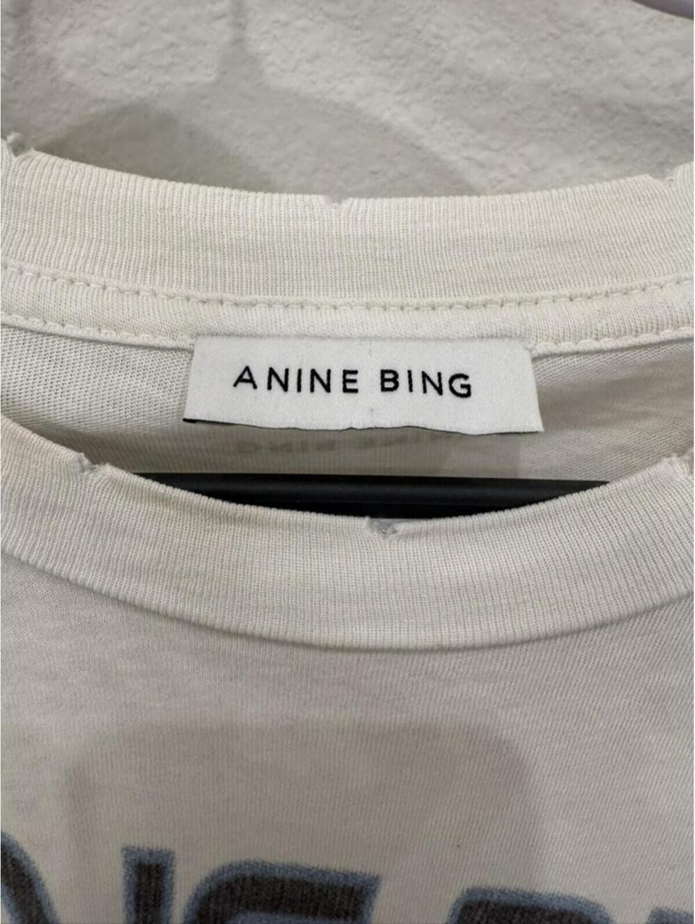ANINE BING Vintage Style Graphic T-Shirt White - Picture 3 of 4